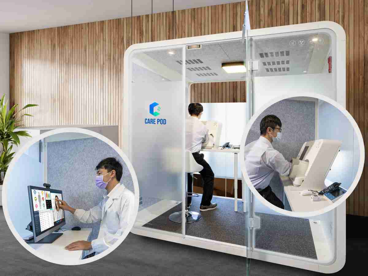 达擎于医疗科技展中展出＂远距诊疗舱＂，，，，以因应医疗数字化及社会高龄化趋势下、、、、复诊及慢性病患等族群对于远距看诊需求逐渐升高所推出的创新整合方案。。。多功能合一、、高隐私性的远距诊疗舱可根据病患端与医师端的不同需求，，，，提供弹性化及客制化功能，，，节省医生和病患的精力及时间