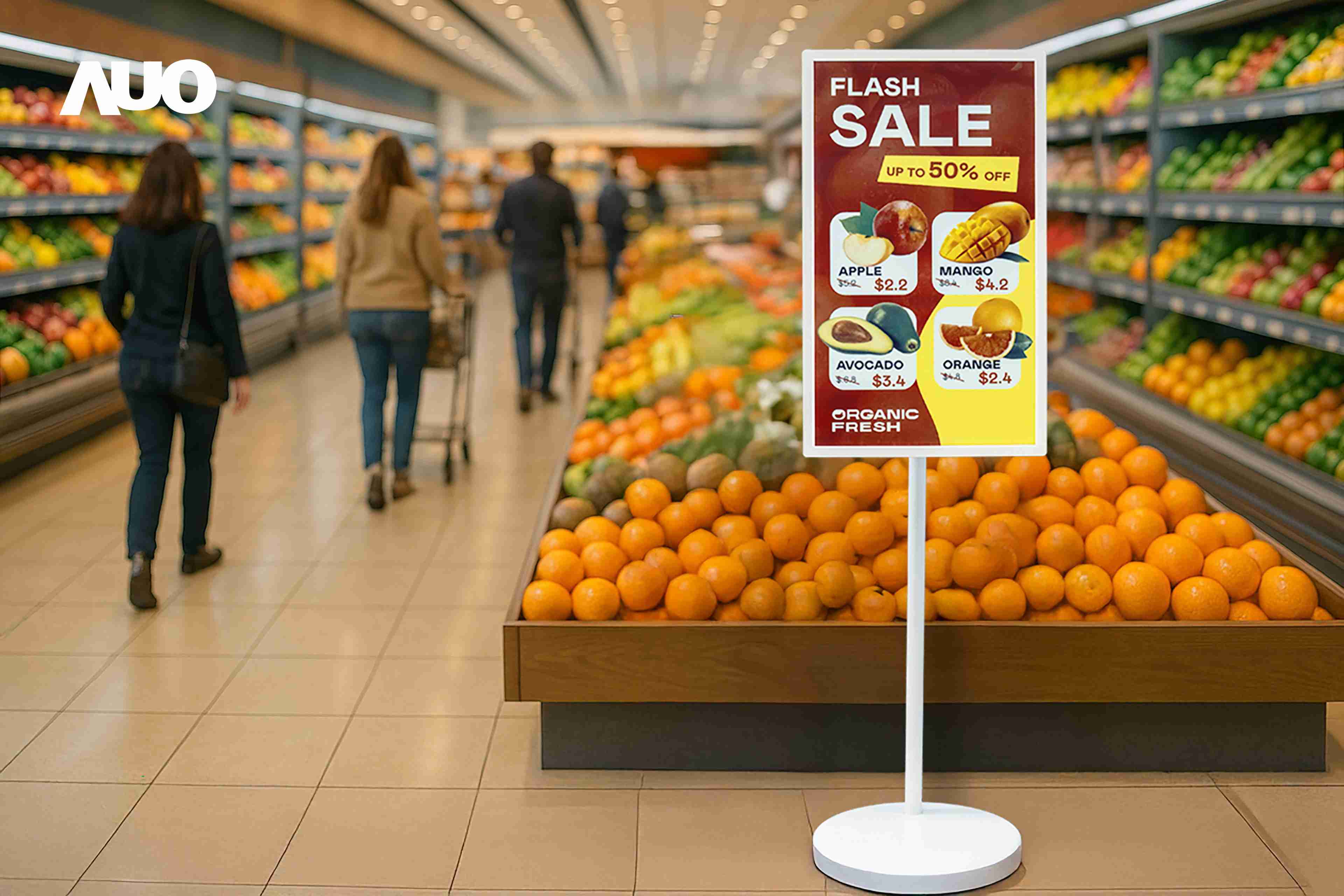 达擎首亮相低功耗、、、、全彩的〝aecoPost电子纸解决方案〞，，仅在更新画面时需要微量的电力驱动，，无需布建电线的便捷设计，，，，使其可灵活应用、、、、随意置放，，并可透过云端或行动装置app，，，轻松管理及排程广告内容，，，，晋升店头营销利器。。。